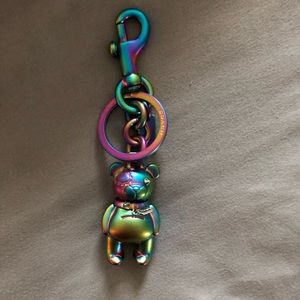 Coach oil slick bear charm